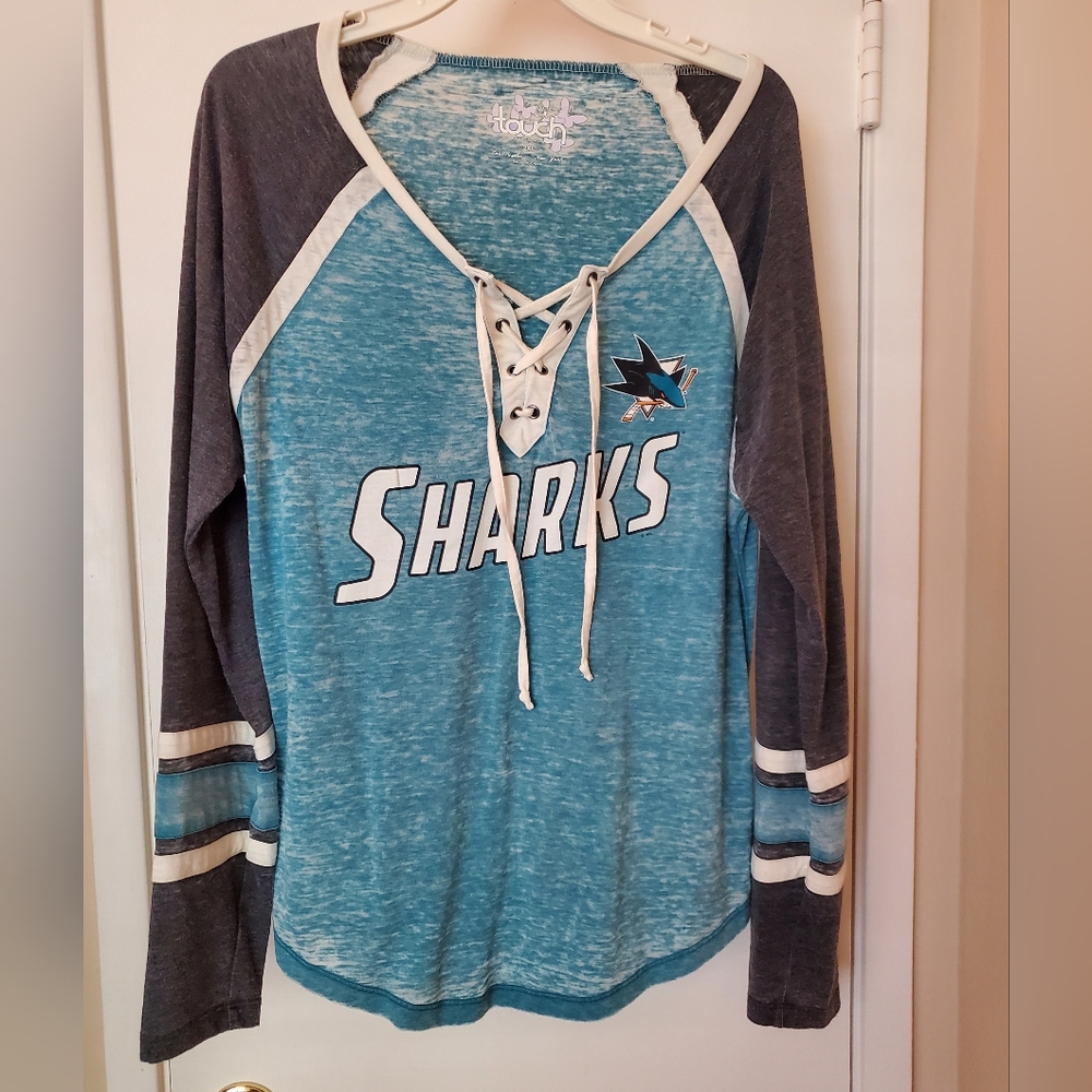Women's 2XL long sleeve, light weight, Sharks jersey shirt